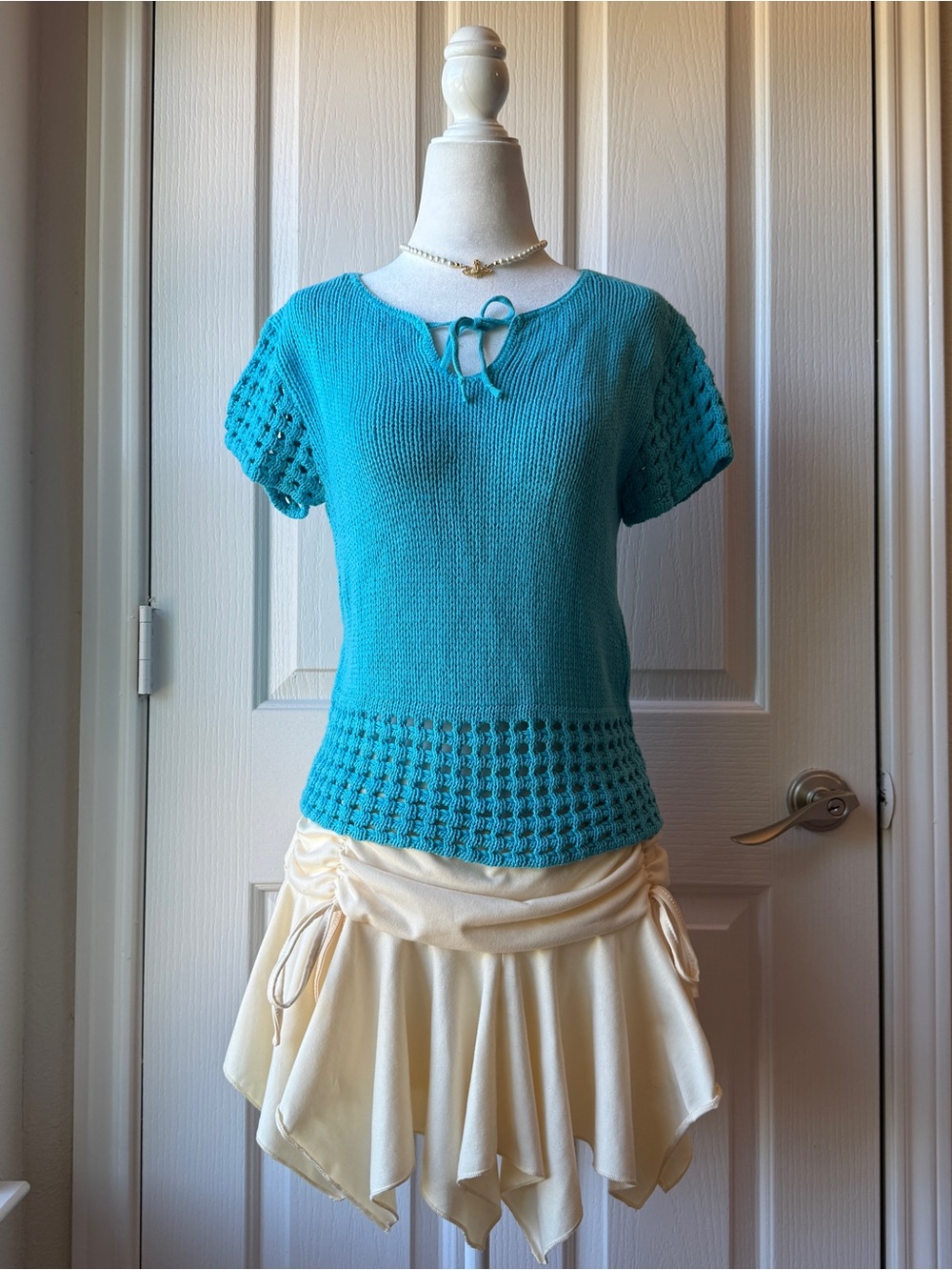 MKM Designs Teal Short-Sleeve Knit Top